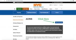 ACRIS to search NYC Property