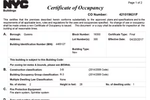 Certificate of Occupancy